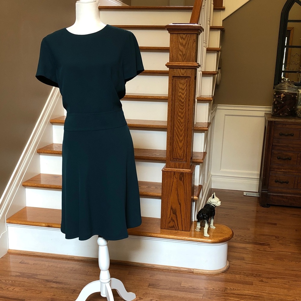 Brooks Brothers Teal Short Sleeve A-Line Dress